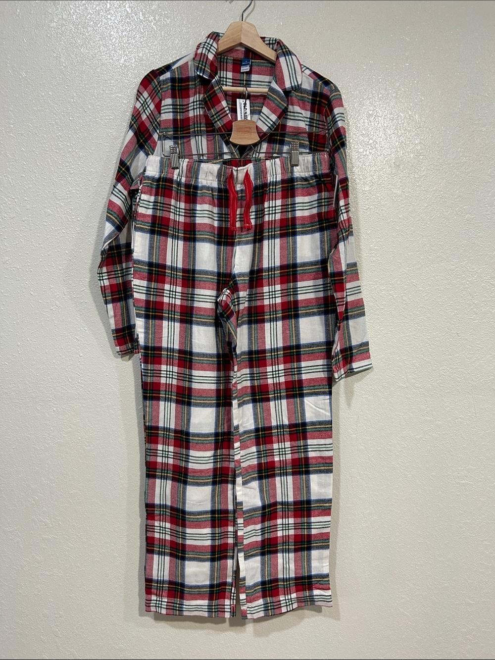 Old Navy Women’s  Plaid Flannel Pajama Set Top & Pants Red White Sz MD New